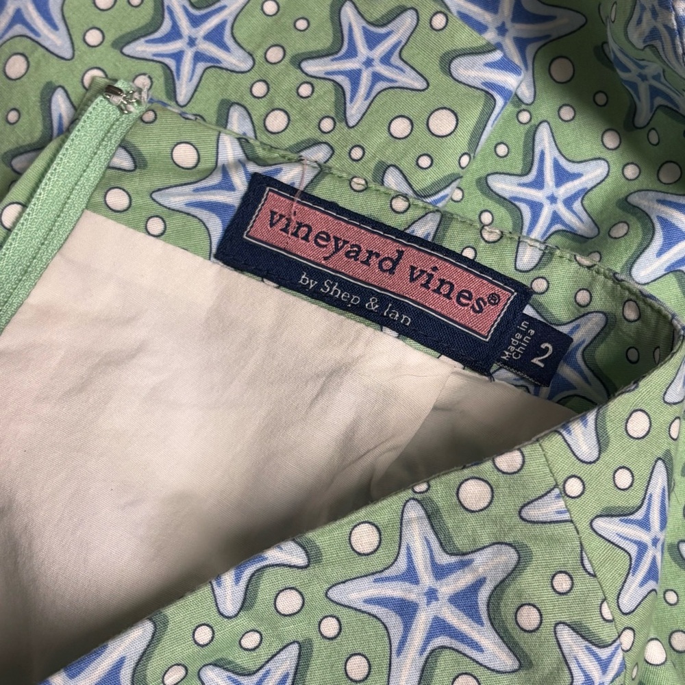Vineyard Vines Starfish Print Pastel Cotton A-Line Mini Skirt Size 2 - Picture 8 of 16